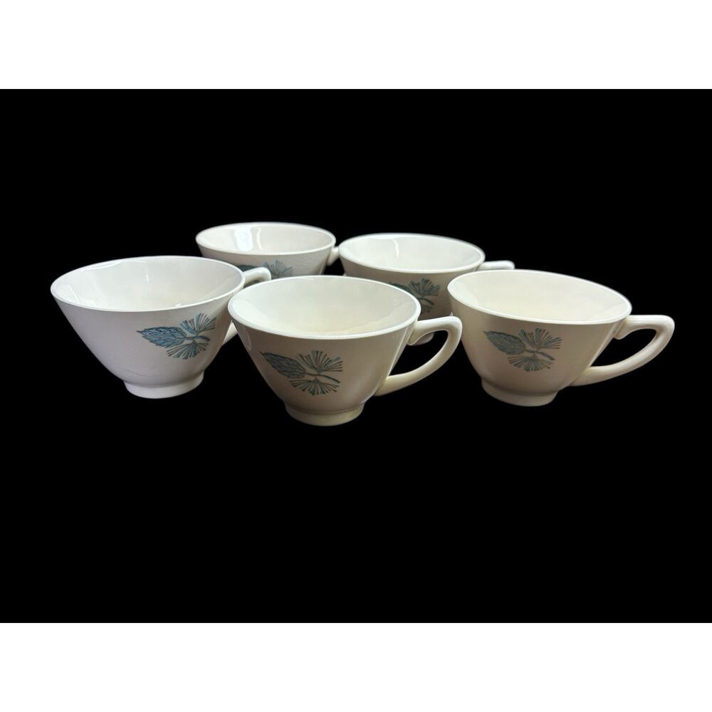Vintage Marcrest Stetson Blue Spruce Flat 5 Tea CupsVintage '50s